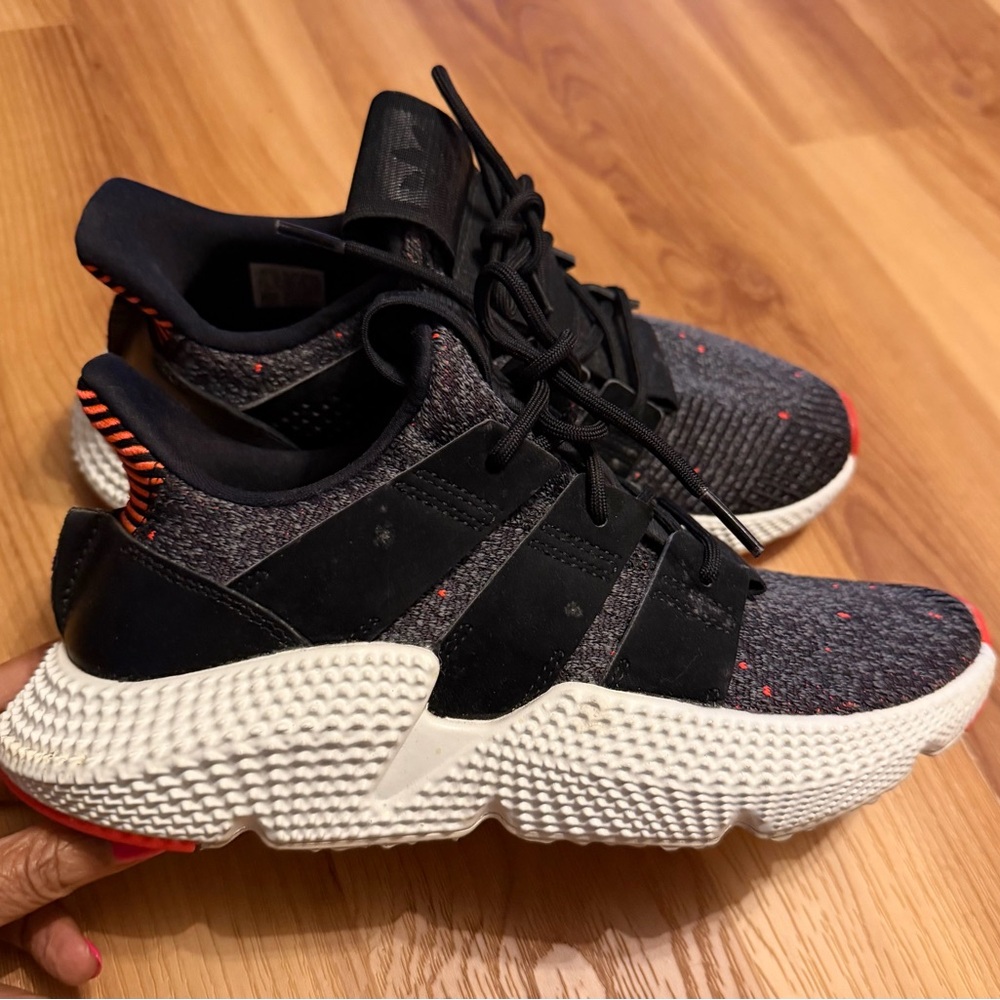 Black and Gray Sneakers with White Soles